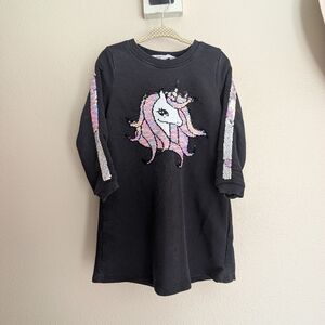 H&M Girls Flip Sequin Unicorn Dress Size 3T To 4T